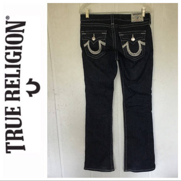 TRUE RELIGION DARK WASH SEQUIN POCKET BOOT CUT JE… - Picture 2 of 16